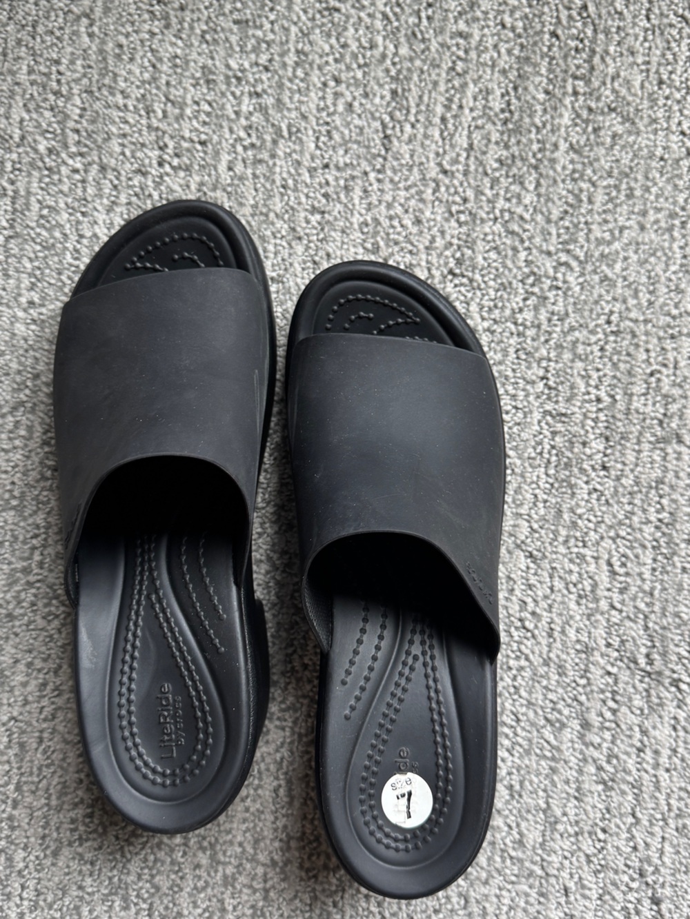 CROCS Black Platform Slide Heels - Picture 4 of 7